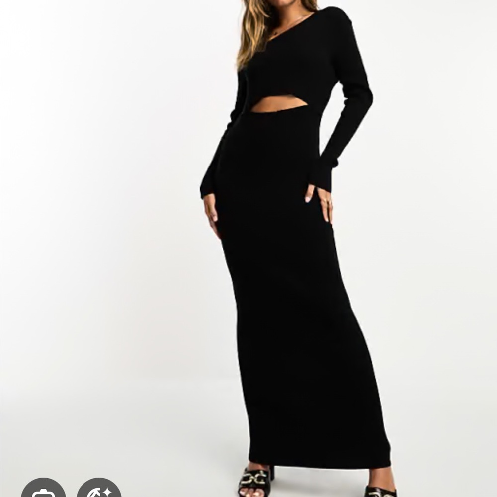 Sndys knit sweater dress Black Long Sleeve Maxi Dress with cutout detail